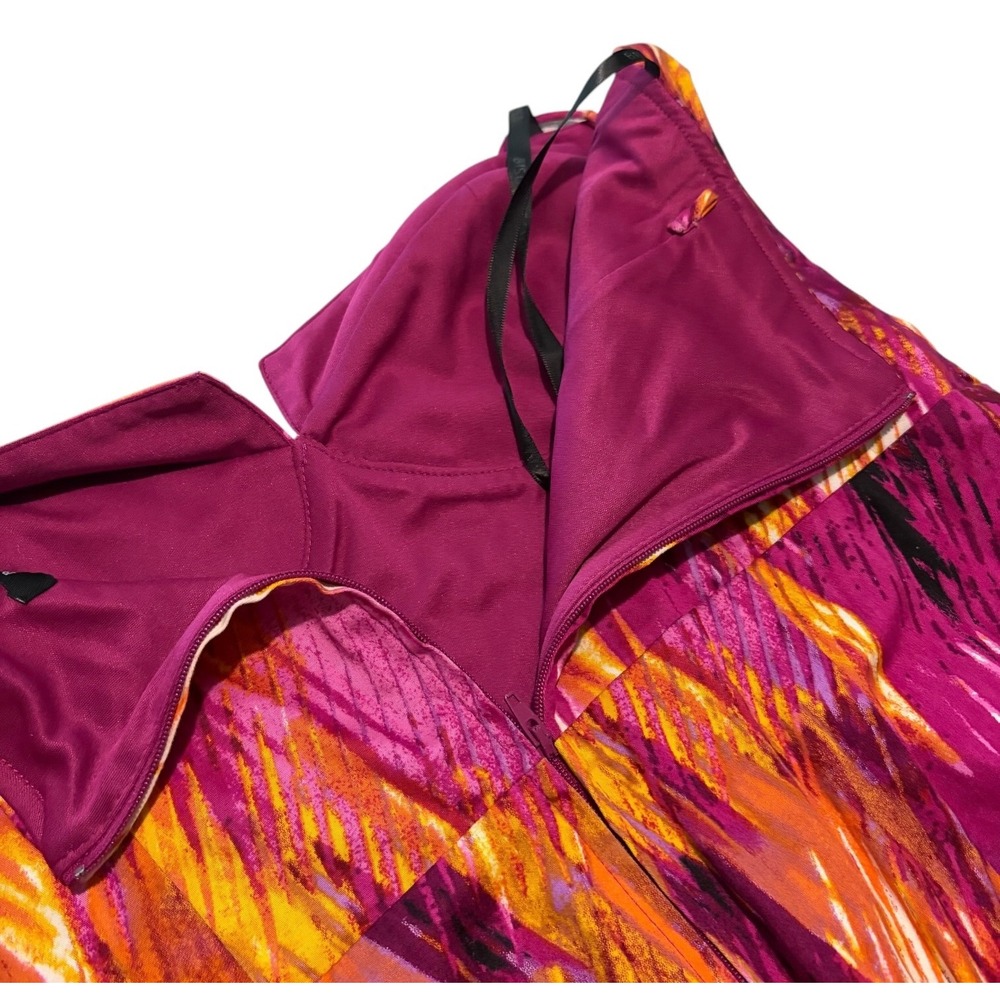 Bisou Bisou Strapless Sheath Dress Size 16 Pink Orange Abstract Cocktail Dress - Picture 10 of 10